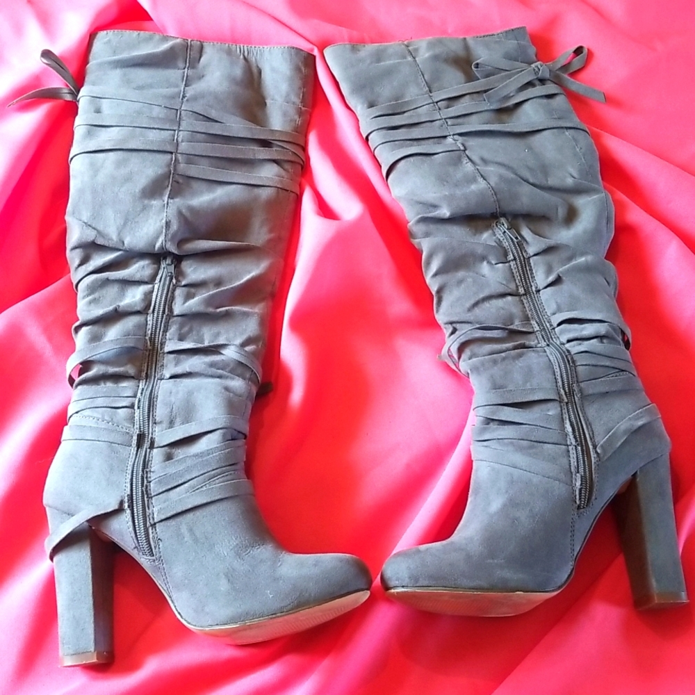 Gray Suede Boots